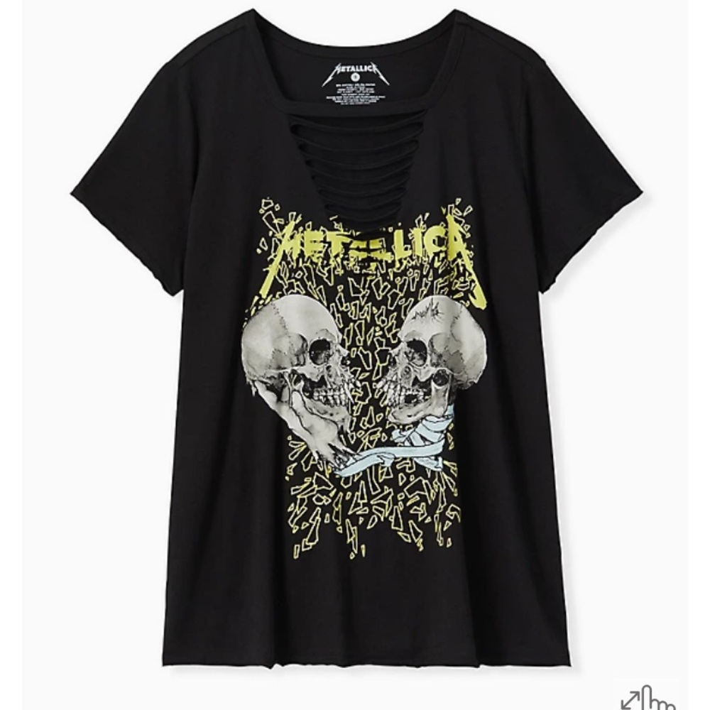 Torrid CLASSIC FIT CREW TEE - METALLICA SKULL BLACK